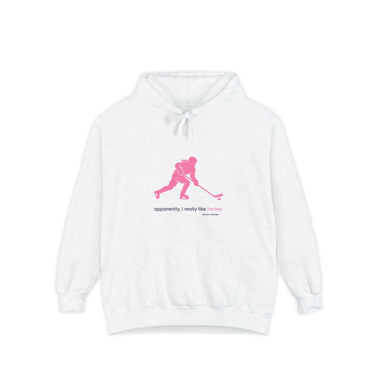 apparently i really like hockey - Hoodie (pink)