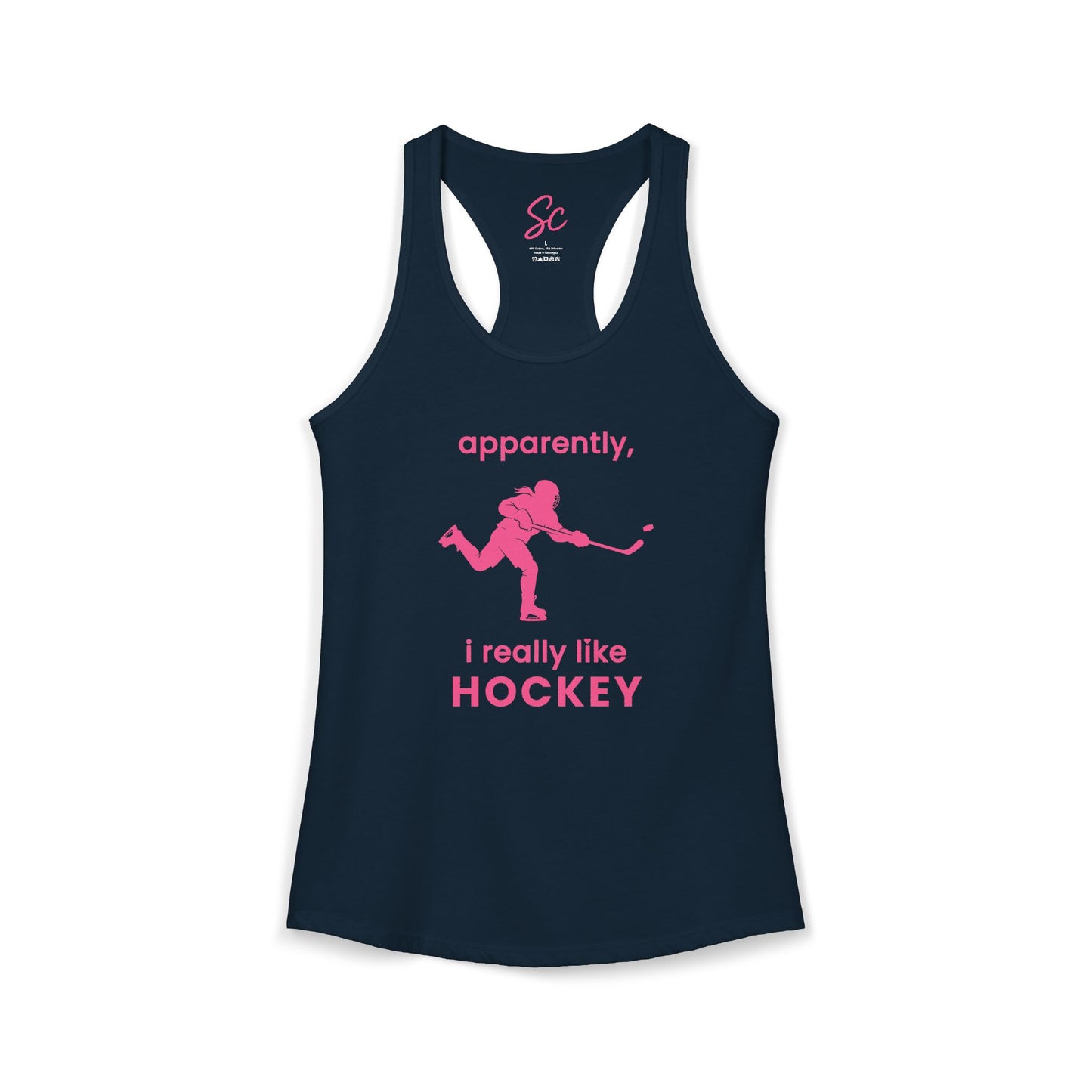 apparently, i really like hockey - Hockey Racer Back Tank