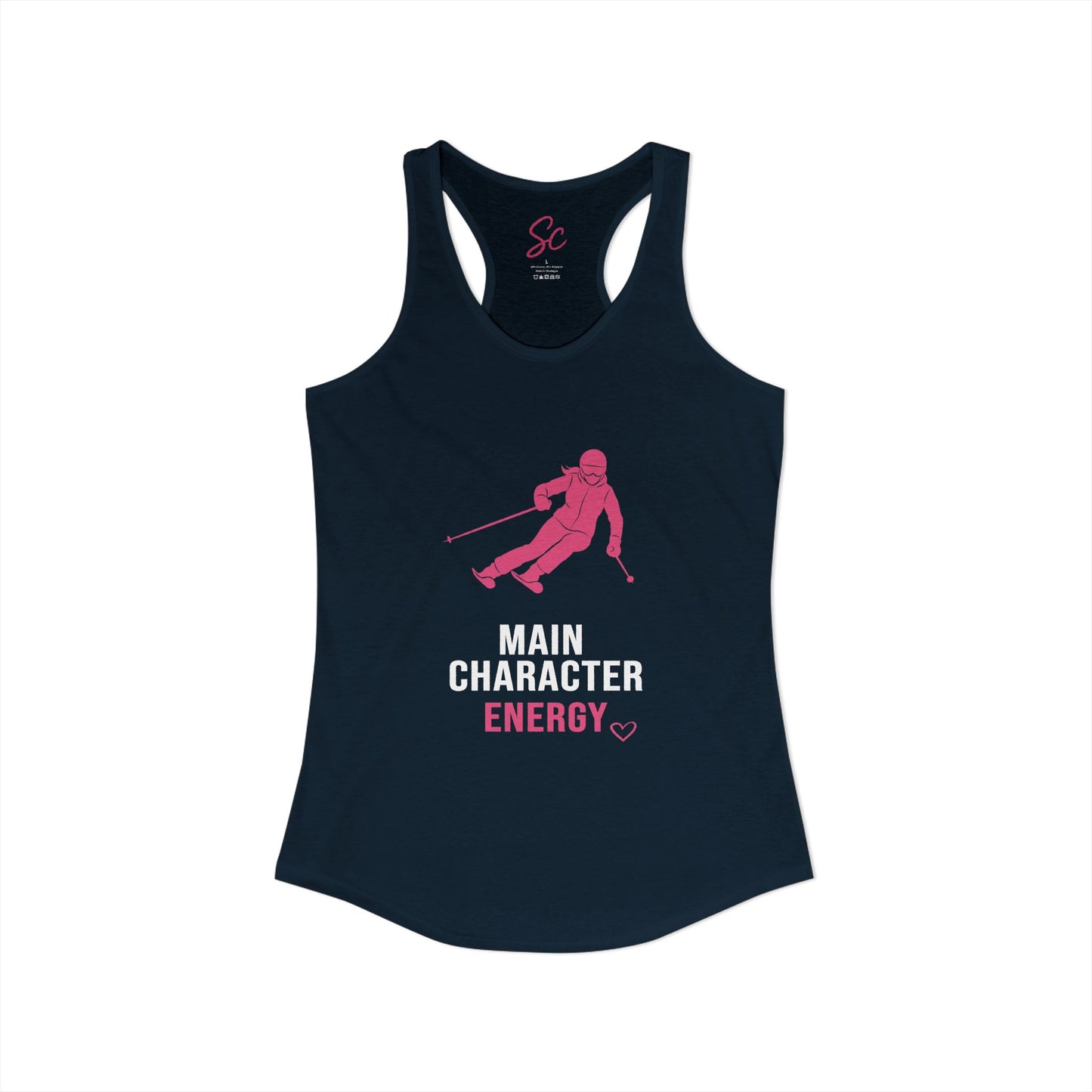 Main Character Energy - Ski Racer Back Tank