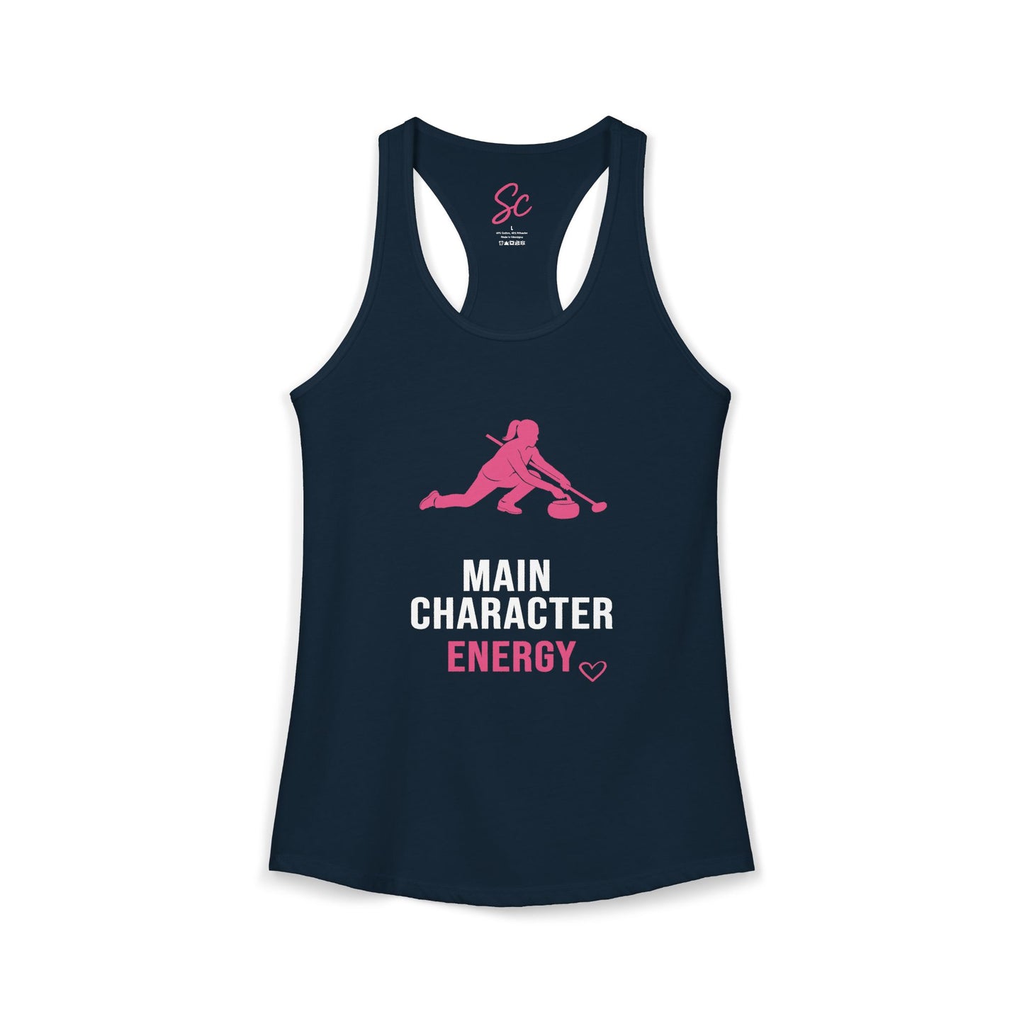 Main Character Energy - Curling Racer Back Tank