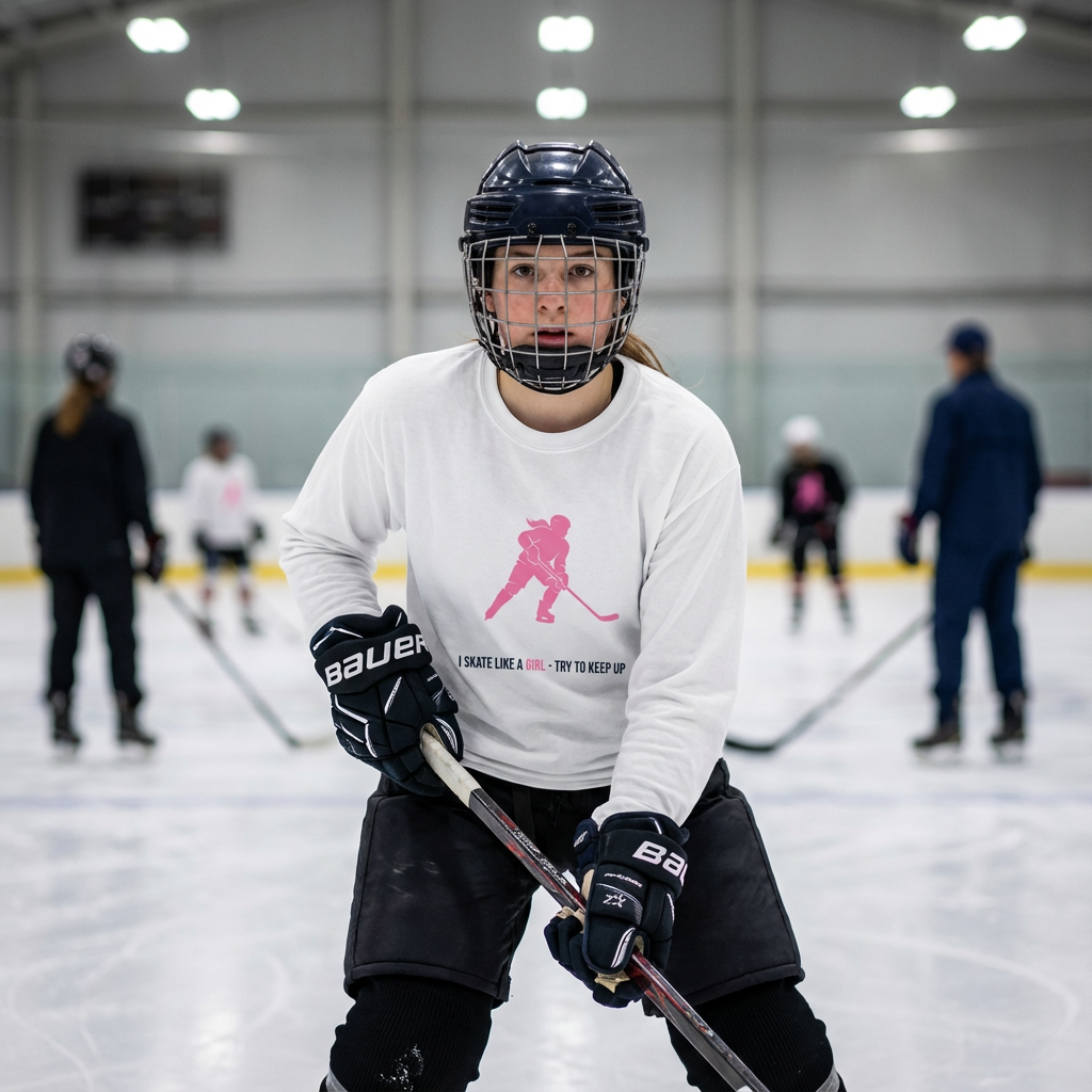 I skate like a girl - Hockey long sleeve