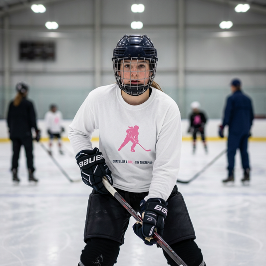 I skate like a girl - Hockey long sleeve