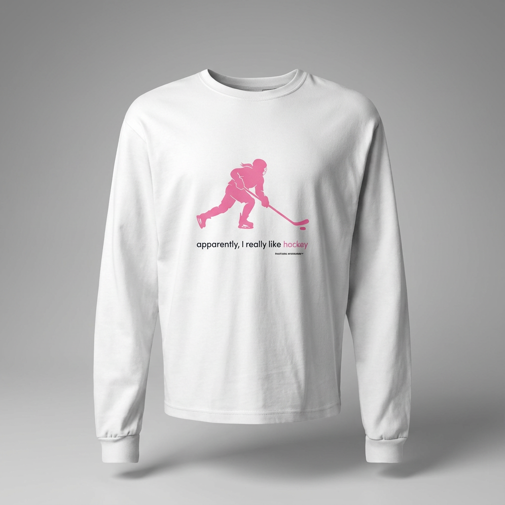 apparently, i really like hockey (pink) - Hockey long sleeve