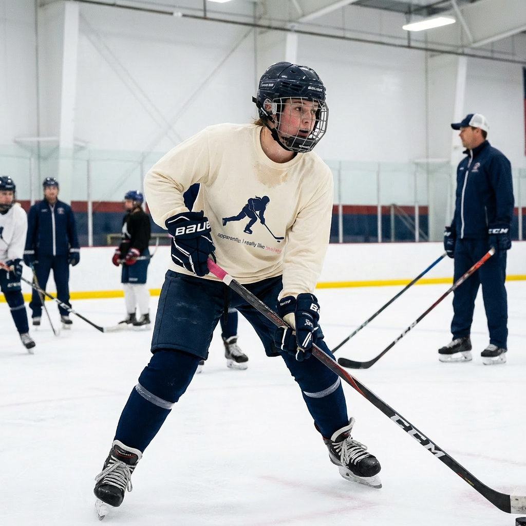 apparently, i really like hockey (blue) - Hockey long sleeve