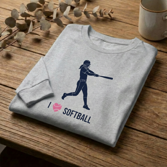 I heart Softball - Long Sleeve Tee