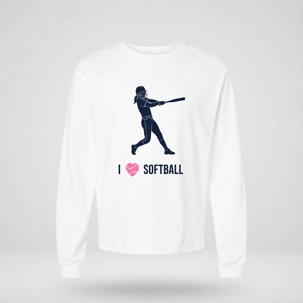 I heart Softball - Long Sleeve Tee